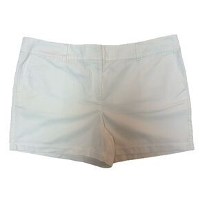 Ann Taylor Loft Shorts Womens Size 16 White Lightweight Cotton Twill Casual